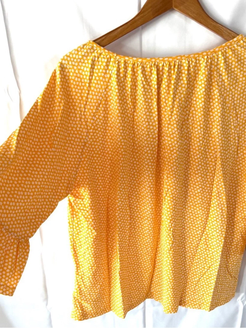Michael Kors Yellow Printed Scoop-Neck Blouse